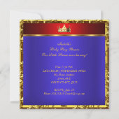 Invitation Petit Prince Baby shower Red Blue Gold Boy (Dos)