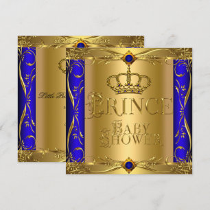 Invitation Petit Prince Bébé Fille/Garçon Cérémonie Royale Bl