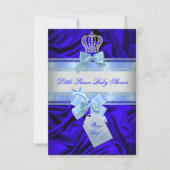Invitation Petit Prince Bébé Fille/Garçon Shower Bleu Royal 2 (Devant)