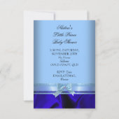 Invitation Petit Prince Bébé Fille/Garçon Shower Bleu Royal 2 (Dos)