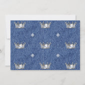 Invitation Petit Prince Bébé Garçon Denim & Diamants (Dos)