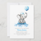 Invitation Petit Prince Eléphant C'est un Baby shower garçon (Devant)