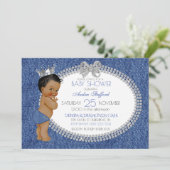 Invitation Petit Prince Garçon Denim & Diamants (Debout devant)