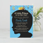 Invitation Petit Prince Silhouette Confetti Baby shower garço (Debout devant)