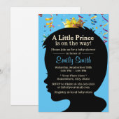 Invitation Petit Prince Silhouette Confetti Baby shower garço (Devant / Derrière)