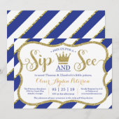 Invitation Petit Prince Sip et voir l'invitation Baby shower (Devant / Derrière)