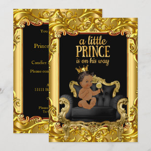 Invitation Petit Prince sur le Trône Baby Shower Ethnique