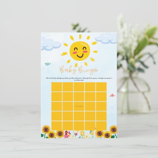 Invitation Petit rayon de soleil Baby Bingo Jeu (Debout devant)