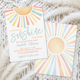 Invitation Petit Rayon De Soleil Baby Shower