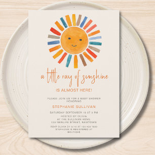 Invitation Petit Rayon de Soleil Baby Shower Bohème