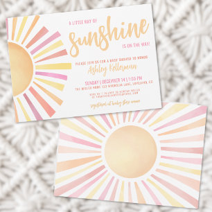 Invitation Petit Rayon De Soleil Baby Shower Bohème