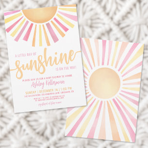 Invitation Petit Rayon De Soleil Baby Shower Bohème