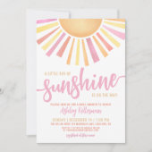 Invitation Petit Rayon De Soleil Baby shower Boho Rose (Devant)