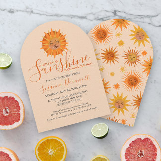 Invitation Petit rayon de soleil Baby shower d'aquarelle