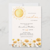 Invitation Petit Rayon De Soleil Baby shower Fleur sauvage (Devant)