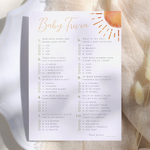 Invitation Petit rayon de soleil Bébé Quiz Jeu de douche