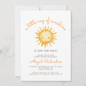 Invitation Petit Rayon de Soleil Code QR Baby Shower (Devant)