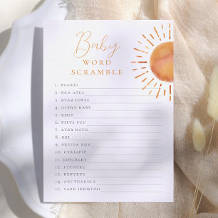 Invitation Petit rayon de soleil Jeu de mots mêlés pour bébé
