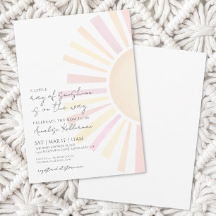 Invitation Petit Rayon De Soleil Rose Baby Shower