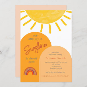 Invitation Petit rayon de Sunshine Boho Baby shower arc-en-ci