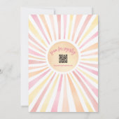 Invitation Petit Rayon Rose Du Baby shower Soleil (Dos)