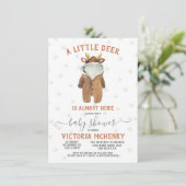 Invitation Petit Reindeer Baby shower d'hiver de Noël (Debout devant)