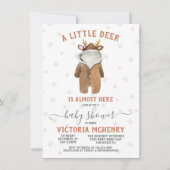 Invitation Petit Reindeer Baby shower d'hiver de Noël (Devant)