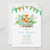 Invitation Petit renard dans le Baby shower d'aquarelle de la (Devant)