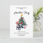 Invitation Petit renne Cyberpunk avec sapin de Noël (Debout devant)