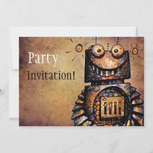 Invitation Petit Robot (Devant)