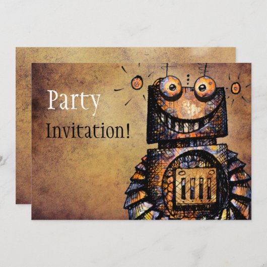 Invitation Petit Robot (Devant / Derrière)