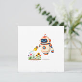 Invitation Petit robot jardinier (Debout devant)