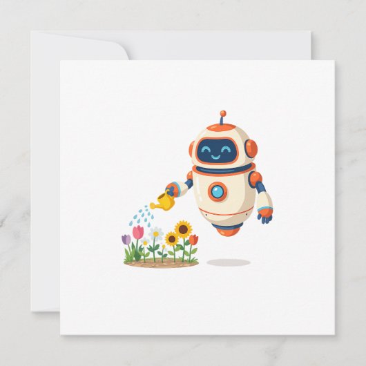 Invitation Petit robot jardinier (Devant)