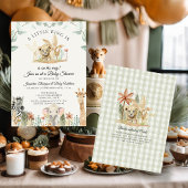 Invitation Petit Roi Lion Zebra Giraffe Baby shower Safari