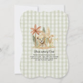 Invitation Petit Roi Lion Zebra Giraffe Baby shower Safari (Dos)