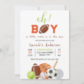 Invitation petit rookie C'est un Baby shower sportif garçon (Devant)