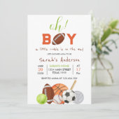 Invitation petit rookie C'est un Baby shower sportif garçon (Debout devant)