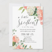 Invitation Petit Rose et Baby shower Hydrangea (Devant)