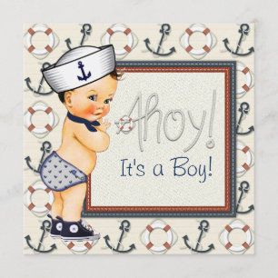 Invitation Petit Sailor Boy Baby shower nautique