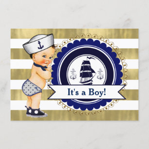 Invitation Petit Sailor Boy Baby shower nautique
