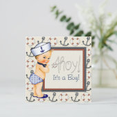 Invitation Petit Sailor Boy Baby shower nautique Blonde (Debout devant)