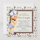 Invitation Petit Sailor Boy Baby shower nautique Blonde (Dos)