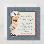 Invitation Petit Sailor Boy Blue Baby shower nautique (Dos)