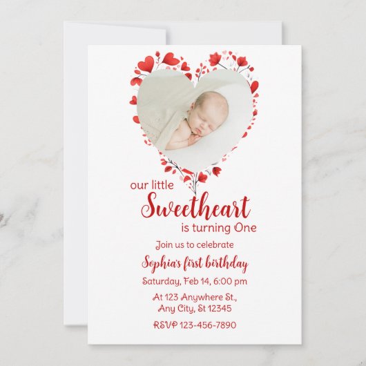 Invitation Petit Saint-Valentin Anniversaire (Devant)
