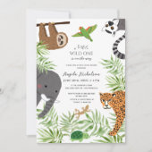 Invitation Petit Sauvage Un Baby shower Mignonne Animaux De L (Devant)