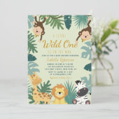 Invitation PETIT SAUVAGE UN | baby shower safari (Debout devant)