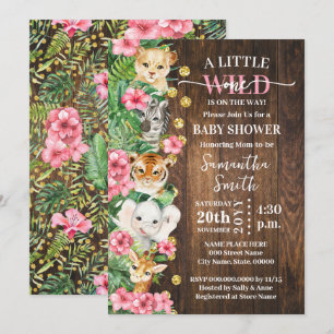 Invitation Petit Sauvageon Fête de Naissance Safari Rustique