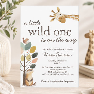 Invitation Petit Sauvageon Safari Animaux Baby Shower
