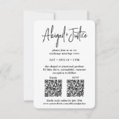 Invitation Petit Script Minimal Tout-En-Un Photo QR Mariage (Devant)