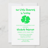 Invitation Petit Shamrock 1er anniversaire (Devant)
